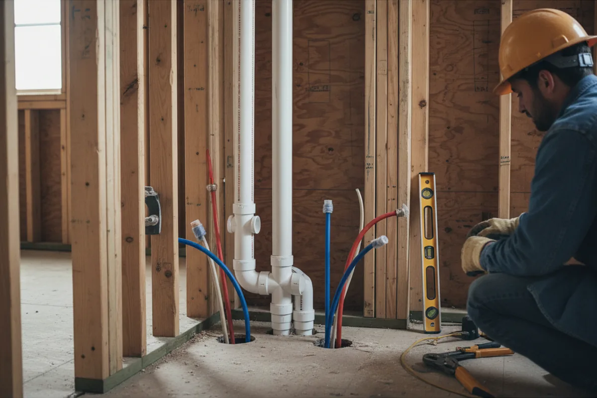 Drain and supply rough-in during Toilet Repair and Installation in Griffith